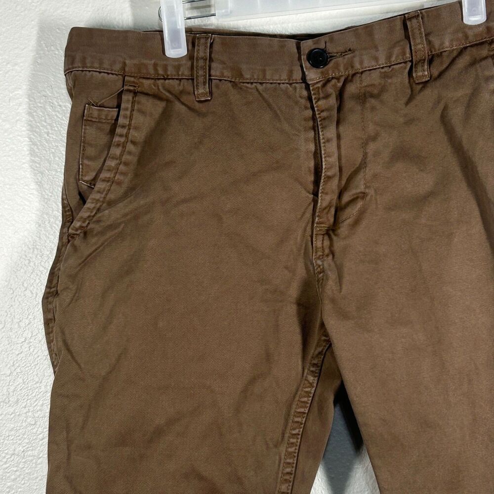 MATCH Chinos Mens 34 Brown 100% Cotton Slim Straight Tapered Casualwear Pants